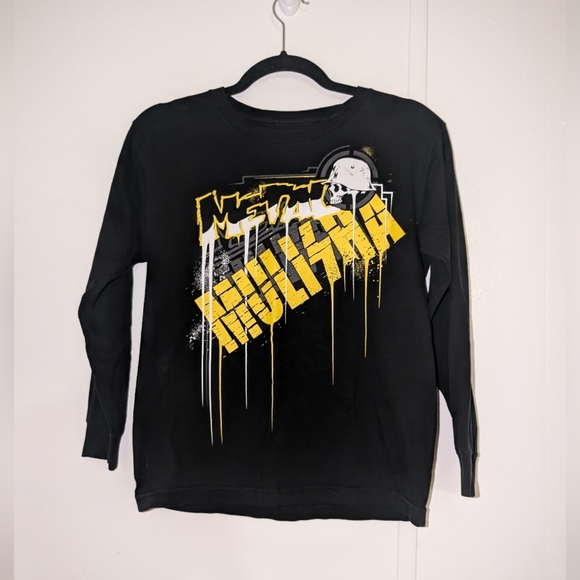 Metal Mulisha Black and Yellow Kids Long Sleeve Tee Size M 10/12 - Picture 1 of 5